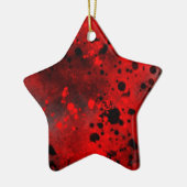 Keramik Rot und Schwarz-Spritzer Ornament (Links)