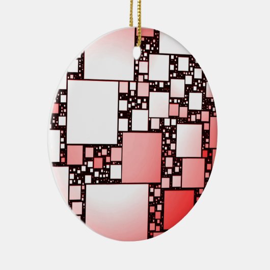 Keramik Rot und Weiß Platz Tanzen Ornament (Rechts)