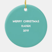 Keramik Roter Blobfish Rentier Schneeglobe Ornament (Hinten)