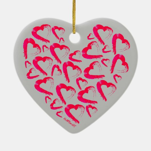 Keramik Rotes Herz Ornament (Hinten)