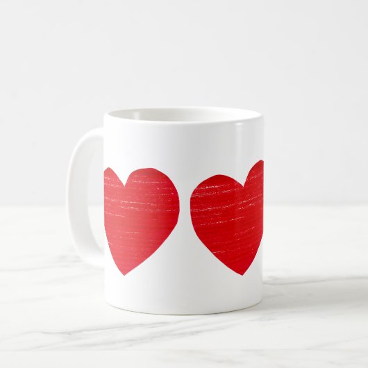 Keramik Rotes Herz Tasse (Vorderseite Links)