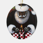 Keramik Rundschmuck Black Santa Chessboard Keramik Ornament (Links)