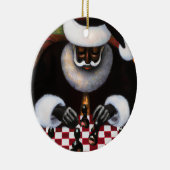Keramik Rundschmuck Black Santa Chessboard Ornament (Rechts)