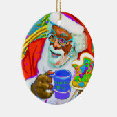 Keramik-Rundschmuck mit Black Santa Keramik Ornament (Rechts)