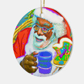 Keramik-Rundschmuck mit Black Santa Keramik Ornament (Links)