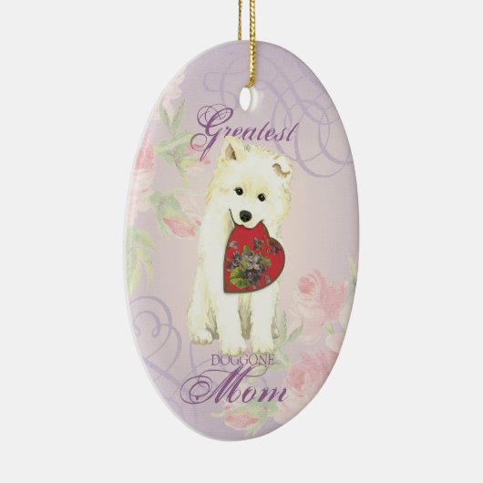 Keramik Samoyed Heart Mama Keramik Ornament (Rechts)