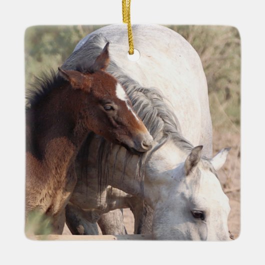 Keramik Sand Wash Becken Wilde Pferde Keramikornament (Vorderseite)