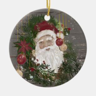 Keramik Santa Ornament Bauernhof