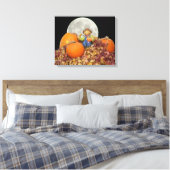 Keramik Scarecrow King auf Seinem Pumpkin Thron Leinwanddruck (Insitu (Schlafzimmer))