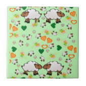 Keramik, Schafe, Fairy, grüne Orangenherzen Fliese (Vorderseite)