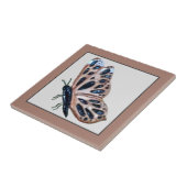 Keramik Schmetterlingskupfer und schwarz auf Taube Fliese (Seite)