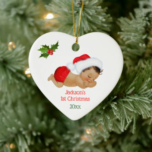 Keramik-Schmuck Erstes Weihnachten Babyjunge Rote Keramik Ornament