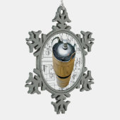 Keramik Schneeflocken Zinn-Ornament (Links)