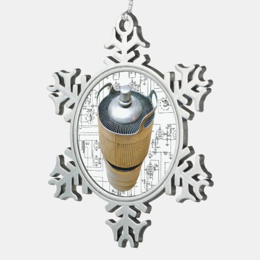 Keramik Schneeflocken Zinn-Ornament (Rechts)