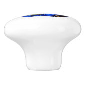 Keramik Schublade Knopf - blau Keramikknauf (Seitenansicht)