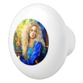 Keramik Schublade Knopf - blau Keramikknauf (Rechts)