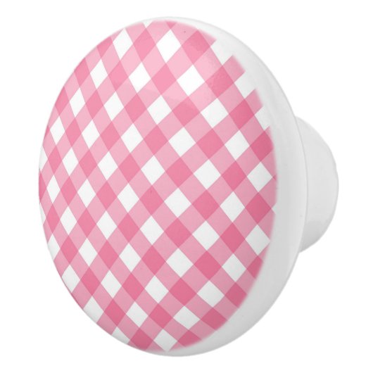 Keramik-Schublade/Türhülle - rosa Gitter Keramikknauf (Rechts)