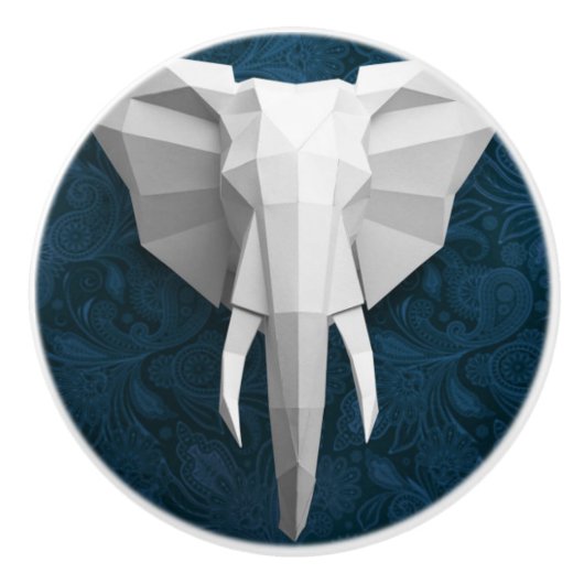 Keramik-Schublade/Türknopf - 3D-Elefant Keramikknauf (Vorderseite)