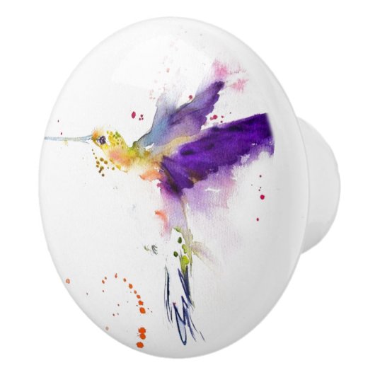 Keramik Schublade/Türknopf - Humming Bird Keramikknauf (Rechts)