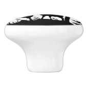 Keramik Schublade/Türknopf - Silhouette Tierwelt Keramikknauf (Seitenansicht)