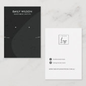 KERAMIK SCHWARZ GARTENWELLENSCHEIBE VISITENKARTE (Vorne/Hinten)