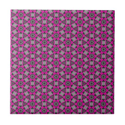Keramik Schwarz-Rosa Muster - Farbauswahl Fliese (Vorderseite)