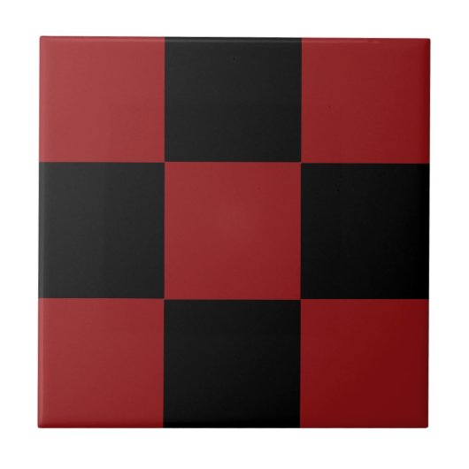 Keramik Schwarz/Rot Karo Tile Moderne Fliese (Vorderseite)