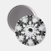 Keramik Schwarz & Schneeflocke Magnet (Vorderseite/Rückseite)