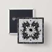 Keramik, schwarz und Schneeflocke Button (Vorne & Hinten)