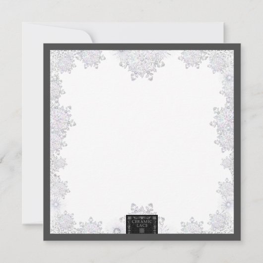 Keramik, schwarz und Schneeflocke Einladung (Rückseite)