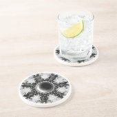 Keramik schwarz und Schneeflocke Getränkeuntersetzer (Seite)