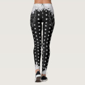 Keramik, schwarz und Schneeflocke Leggings (Rückseite)