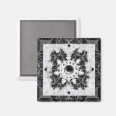 Keramik, schwarz und Schneeflocke Magnet (Vorderseite/Rückseite)
