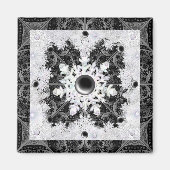 Keramik, schwarz und Schneeflocke Magnet (Vorne)