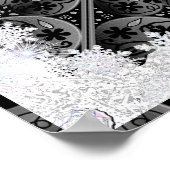 Keramik, schwarz und Schneeflocke Poster (Ecke)