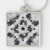 Keramik, schwarz und Schneeflocke Schlüsselanhänger (Vorne)