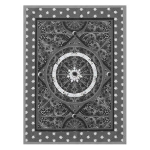 Keramik, schwarz und Schneeflocke Tischdecke