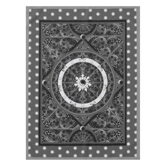 Keramik, schwarz und Schneeflocke Tischdecke (Vorderseite)