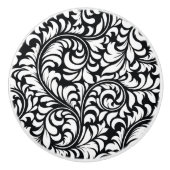 Keramik Schwarz-Weiß-Damaskus Keramikknauf (Vorderseite)