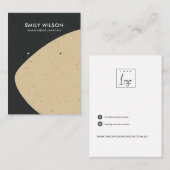 KERAMIK SCHWARZE OCHRE WAVE STUD EARRING ANZEIGE VISITENKARTE (Vorne/Hinten)