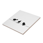 Keramik-Schwarzweiss-Fliese mit 3 Vögeln Fliese (Seite)