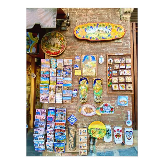 Keramik Shop in Siena, Italien Fotodruck (Vorne)