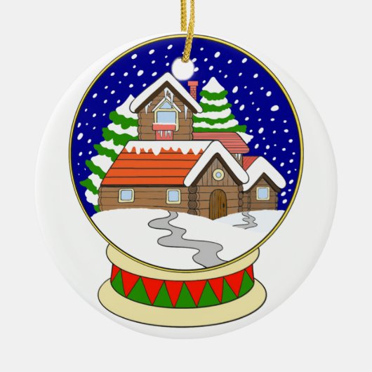 Keramik Snow Globe Ornament (Vorne)