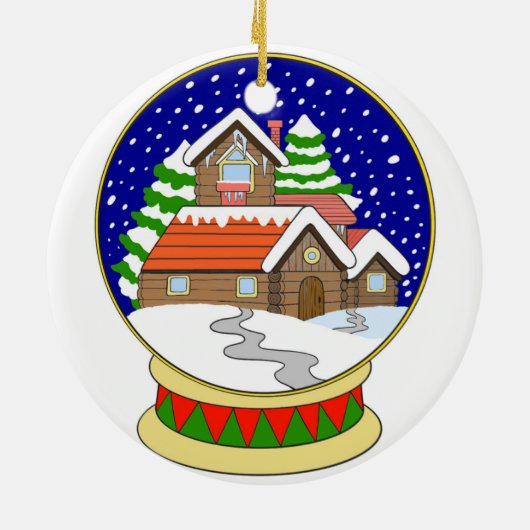 Keramik Snow Globe Ornament (Hinten)