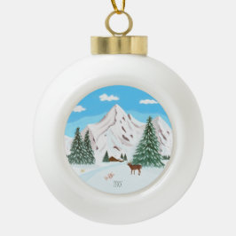 Keramik Snow Mountains Ball Weihnachtsschmuck Keramik Kugel-Ornament