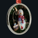 Keramik Snowman Fotografie Ornament Aus Metall<br><div class="desc">Keramik Snowman-Ornament-Fotografie</div>