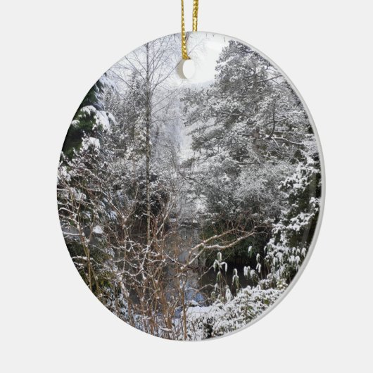 Keramik Snowy Trees Ornament (Links)