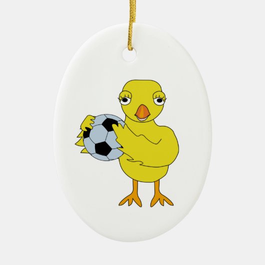 Keramik Soccer Chick Keramik Ornament (Vorne)
