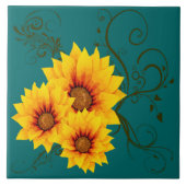 Keramik Sonnenblumen Tile Fliese (Vorderseite)