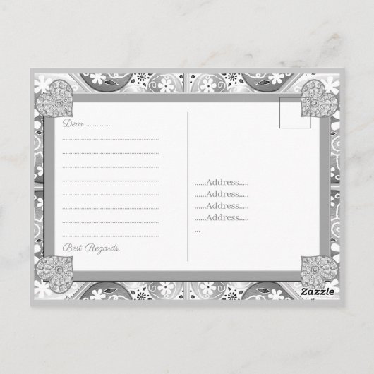 Keramik Spitze graue Postkarte (Rückseite)